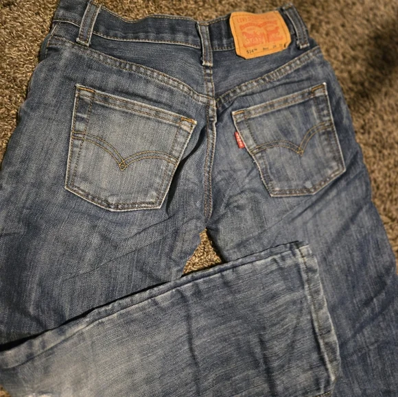 LEVIS 514 Straight leg kids distressed jeans sz8reg 24/22 like new - Picture 5 of 5